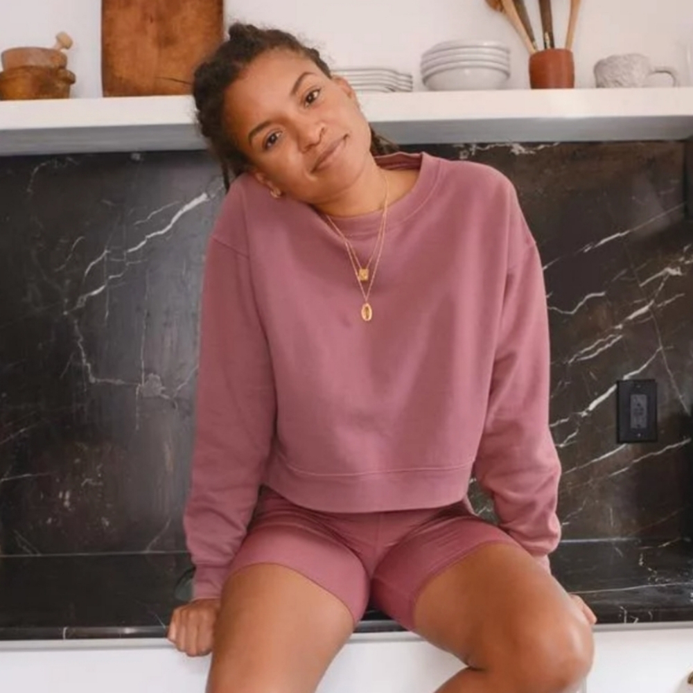 Girlfriend Collective Mauve Cropped Sweatshirt